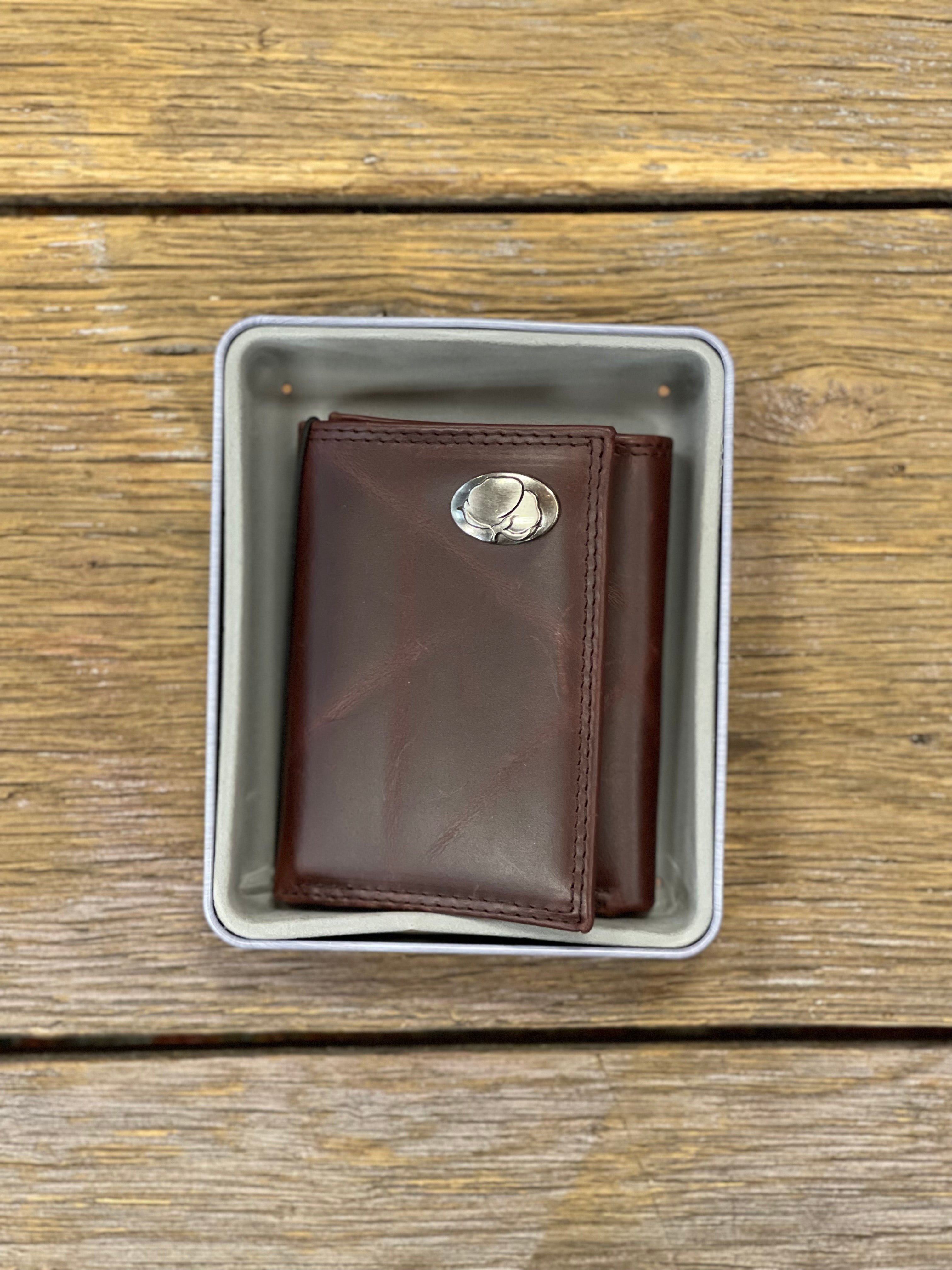 Wrinkle Leather Trifold Wallet - Cotton Concho