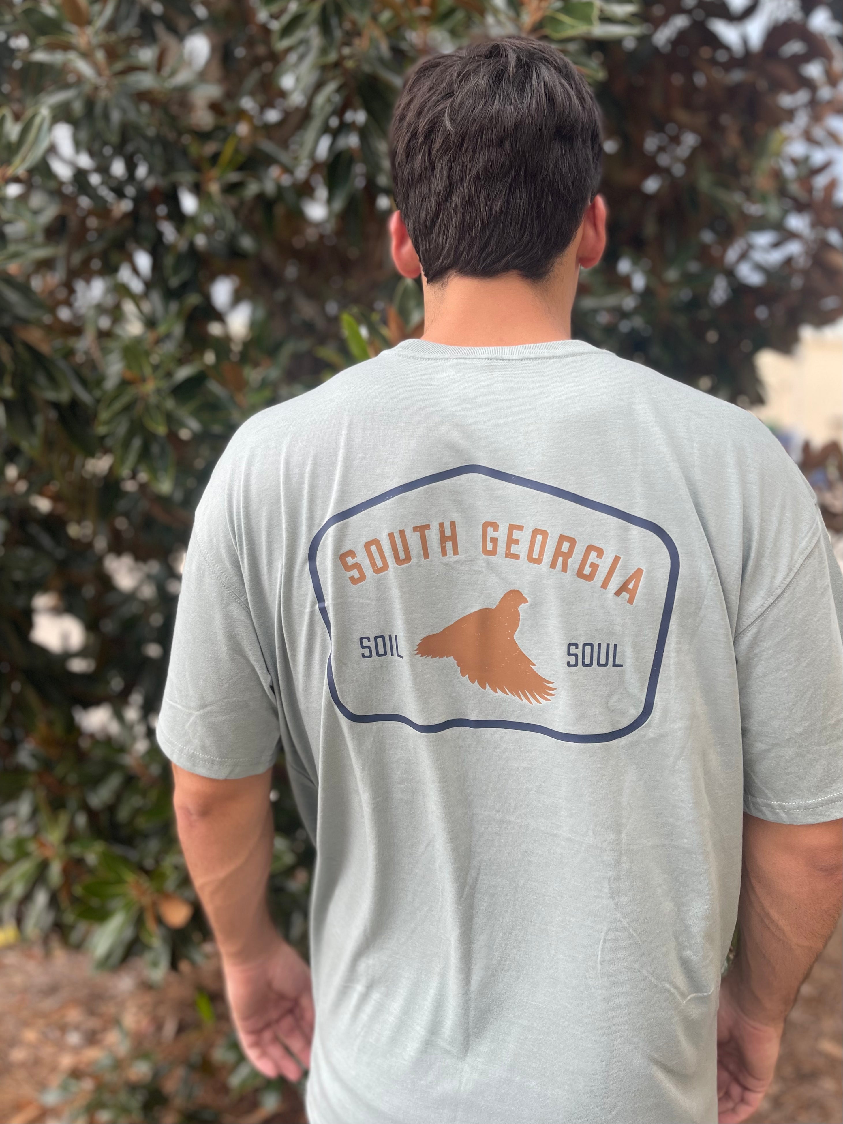 South Georgia Topo Quail Short Sleeve Pocket Tee - Heathered Sage