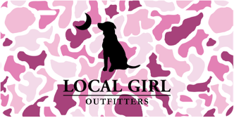 LG Pink Localflage Dog & Moon License Plate