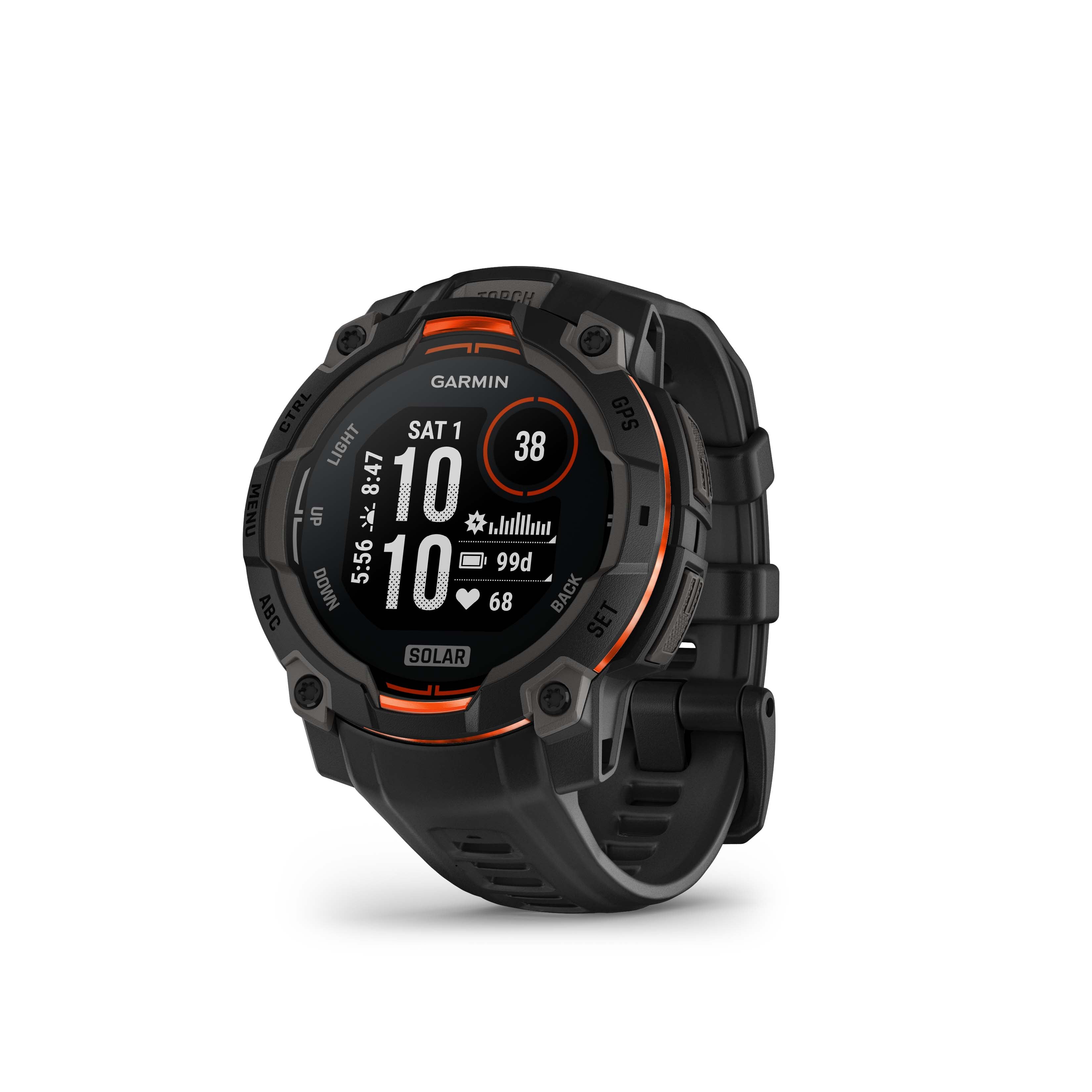 Instinct® 3 – 45 mm, Solar Black with Black Band