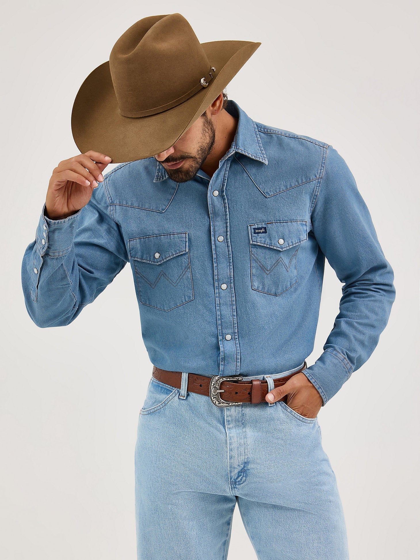 Men's Wrangler Authentic Cowboy Cut Snap Front Work Shirt