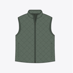 Florence Quilted Vest - Dark Fern