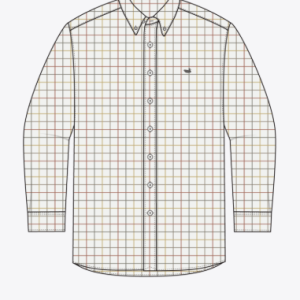 Lockhart Windowpane Performance Dress Shirt - Burnt Taupe/White