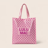 Reusable Tote - Light Pink with Hot Pink Dots
