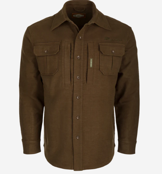 Windproof Moleskin Jac-Shirt - Green/Brown