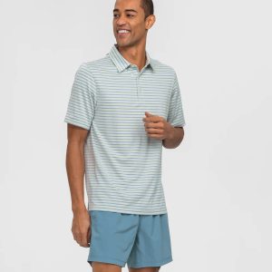Cahaba Heather Stripe Polo - Palmetto