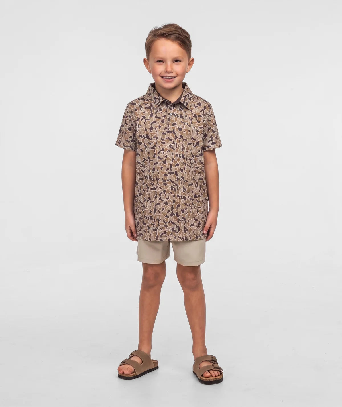 Youth Hunters Hideaway Printed Polo - Ember Brown - Image 2
