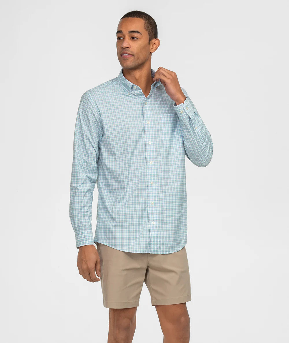 Miramar Plaid LS Button Up- Barbados