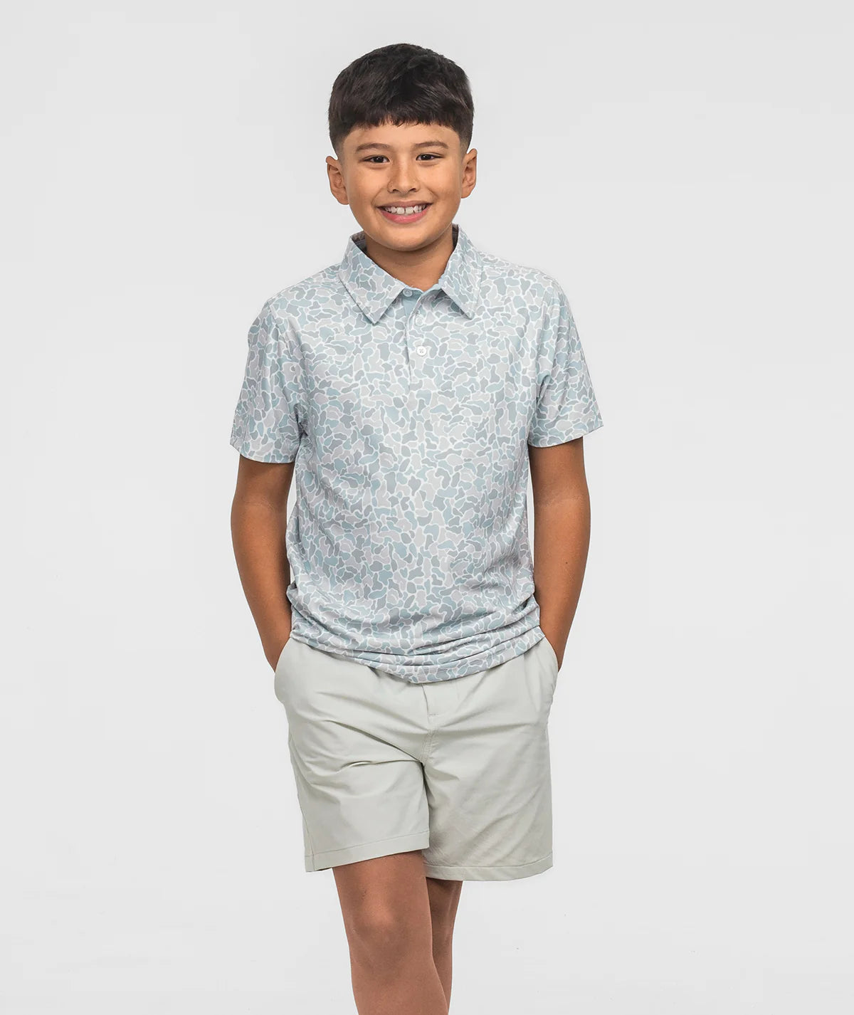 Youth Hunters Hideaway Printed Polo - Pale Drift