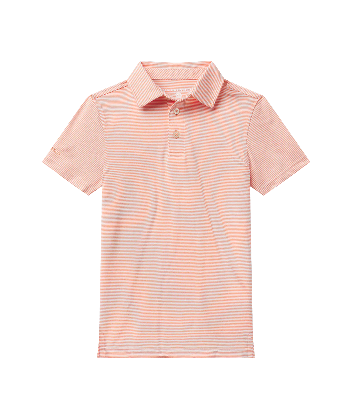 Boys Heather Madison Stripe Polo - Flamingo