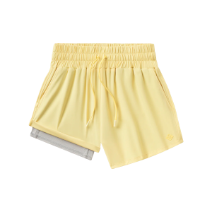 Womens Lined Hybrid Shorts - Lemon Drop