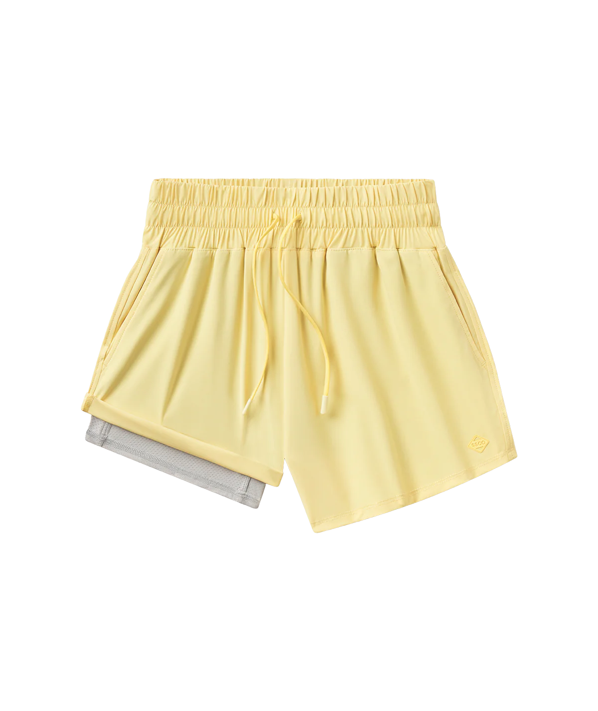 Womens Lined Hybrid Shorts - Lemon Drop