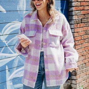 KatyDid Purple Plaid Shacket