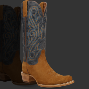 LANESSA LEATHER BOOT - TAN/BLUE