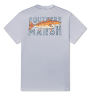 SEAWASH Tee - Redfish Catch - Mist Blue