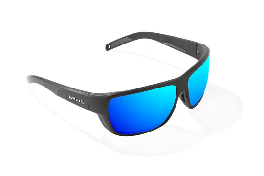 Rigolets Black Matte with Blue Mirror Glass Lenses
