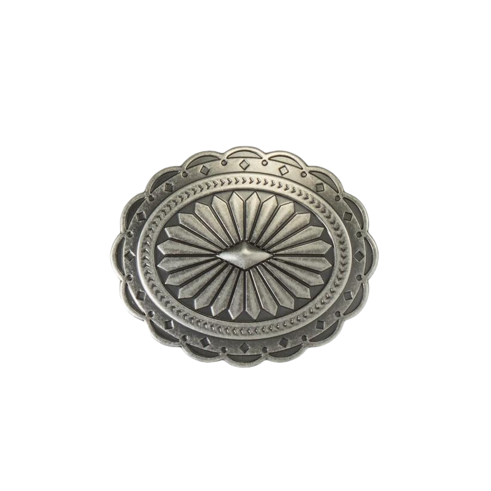 Oval Diamond Sunburst Buckle
