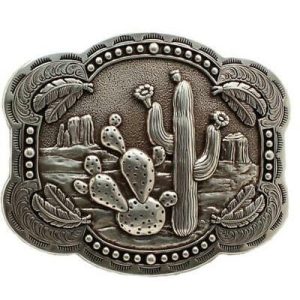 Blazin Roxx Cactus and Feathers Belt Buckle