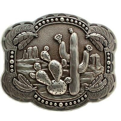 Blazin Roxx Cactus and Feathers Belt Buckle