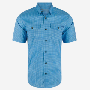 Frat Gingham Check S/S Button Down - Marina Blue