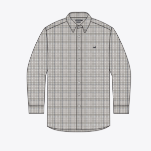 Grainger Performance Plaid Dress Shirt - Burnt Taupe & Navy