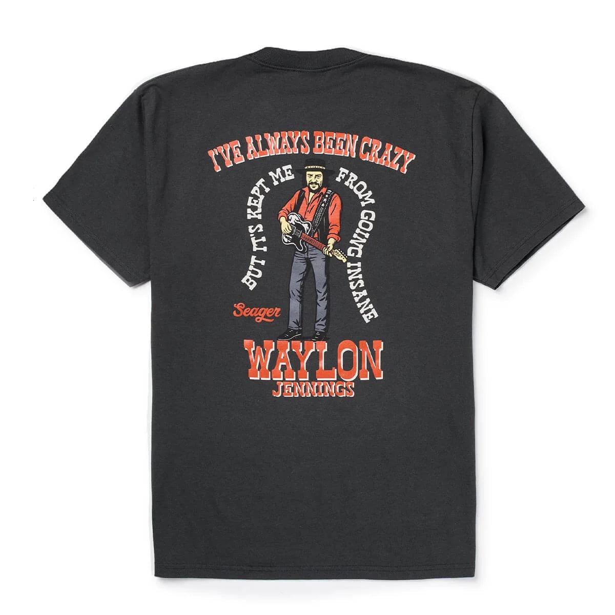 Seager x Waylon Jennings Always Been Crazy Tee - Vintage Black