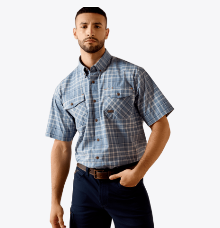 MNS Rebar Made Tough DuraStretch Work Shirt- Dark Denim