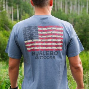SS Tee - Shotgun Shell Flag - Heather Blue Jean