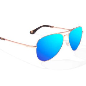 Soldado Rose Gold with Blue Mirror Glass Lenses