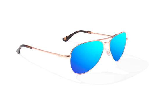 Soldado Rose Gold with Blue Mirror Glass Lenses
