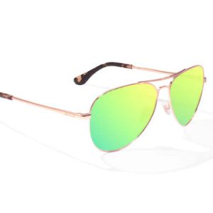 Soldado Rose Gold with Green Mirror Plastic Lenses