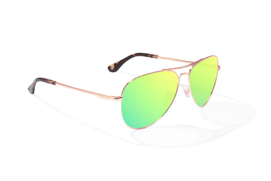 Soldado Rose Gold with Green Mirror Plastic Lenses