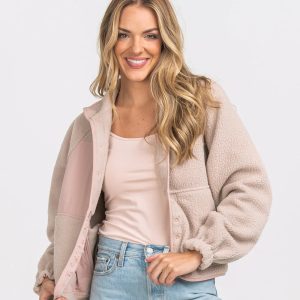 Retro Snap Fleece Jacket - Truffle