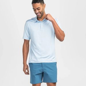 Heather Madison Stripe Polo - Crystal Lake