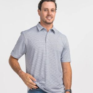 Heather Madison Stripe Polo - Classic Navy