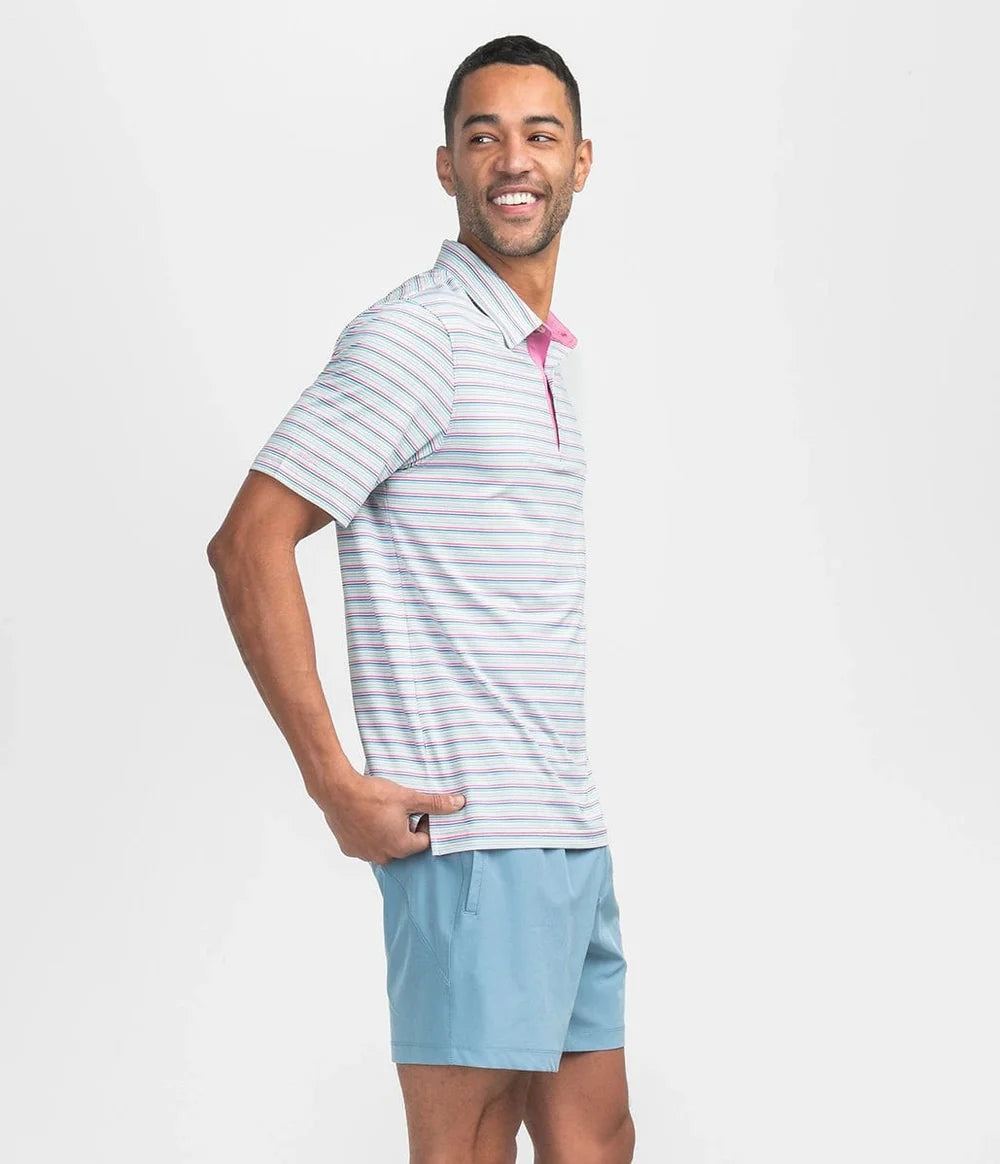 Sawgrass Stripe Polo - Crunchberry