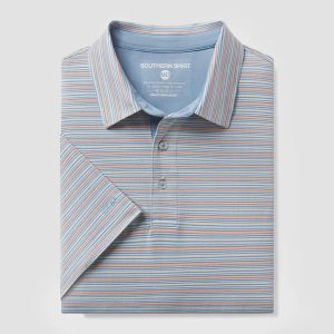 Youth Sawgrass Stripe Polo - Blue Lagoon
