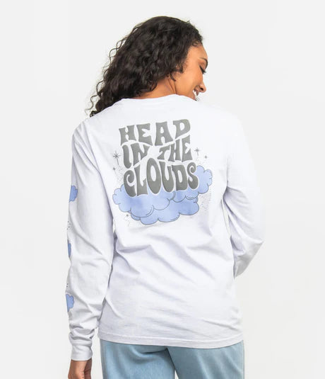 Positive Thoughts Puff Print Tee L/S - Purple