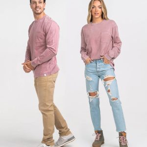 Washed Unitee L/S - Rosewood