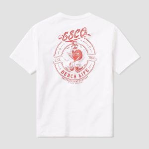 Beach Life Badge Tee - Bright White