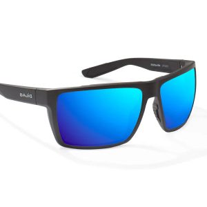 Stiltsville Matte Black with Blue Mirror Glass Lenses