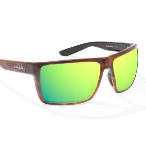 Stiltsville Gloss Brown Tortoise with Green Mirror Glass Lenses