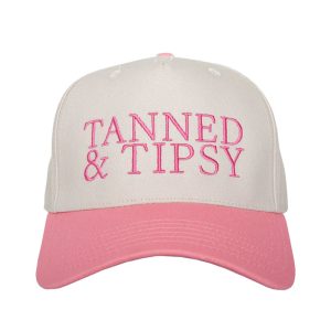Tanned & Tipsy Two-Toned Vintage Hats: Pink and Tan