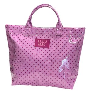 Tote Bag - Light Pink/ Hot Pink Dot
