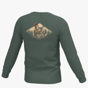 Diamond Quail Long Sleeve Pocket Tee - Duck Green
