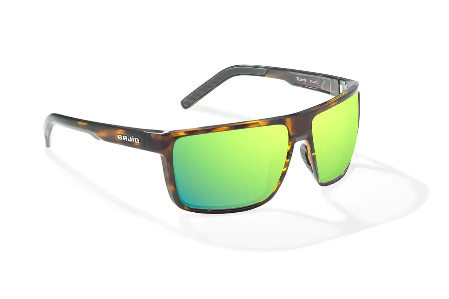 Toads Gloss Brown Tortoise with Green Mirror Glass Lenses