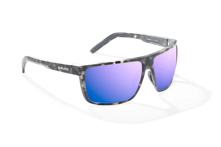 Toads Matte Gray Rock with Violet Mirror Glass Lenses