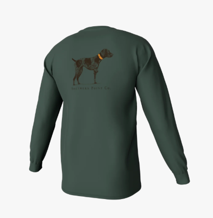Greyton Detail Long Sleeve Pocket Tee - Duck Green