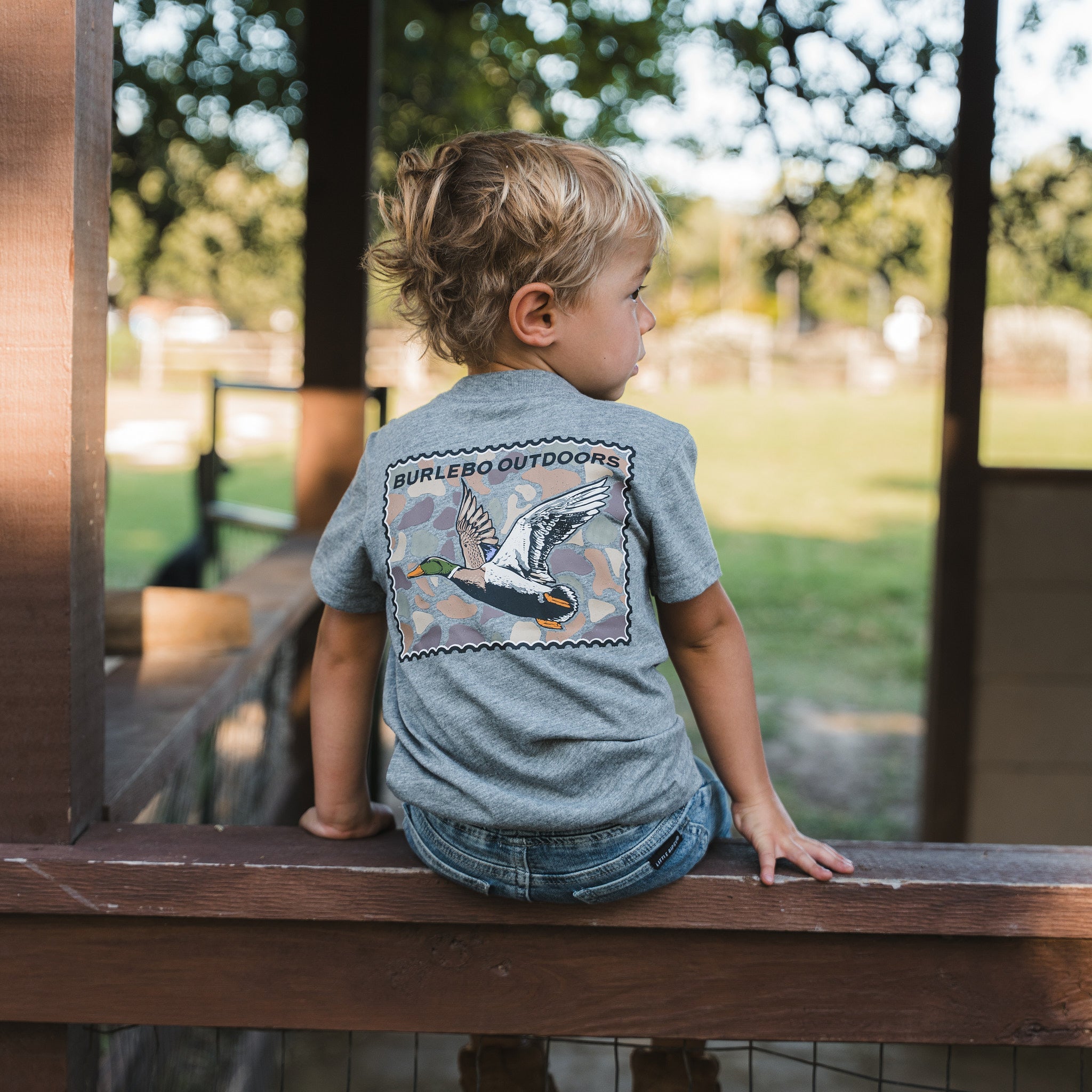 Youth Tee - Mallard Duck Stamp - Dark Heather Grey - Image 4
