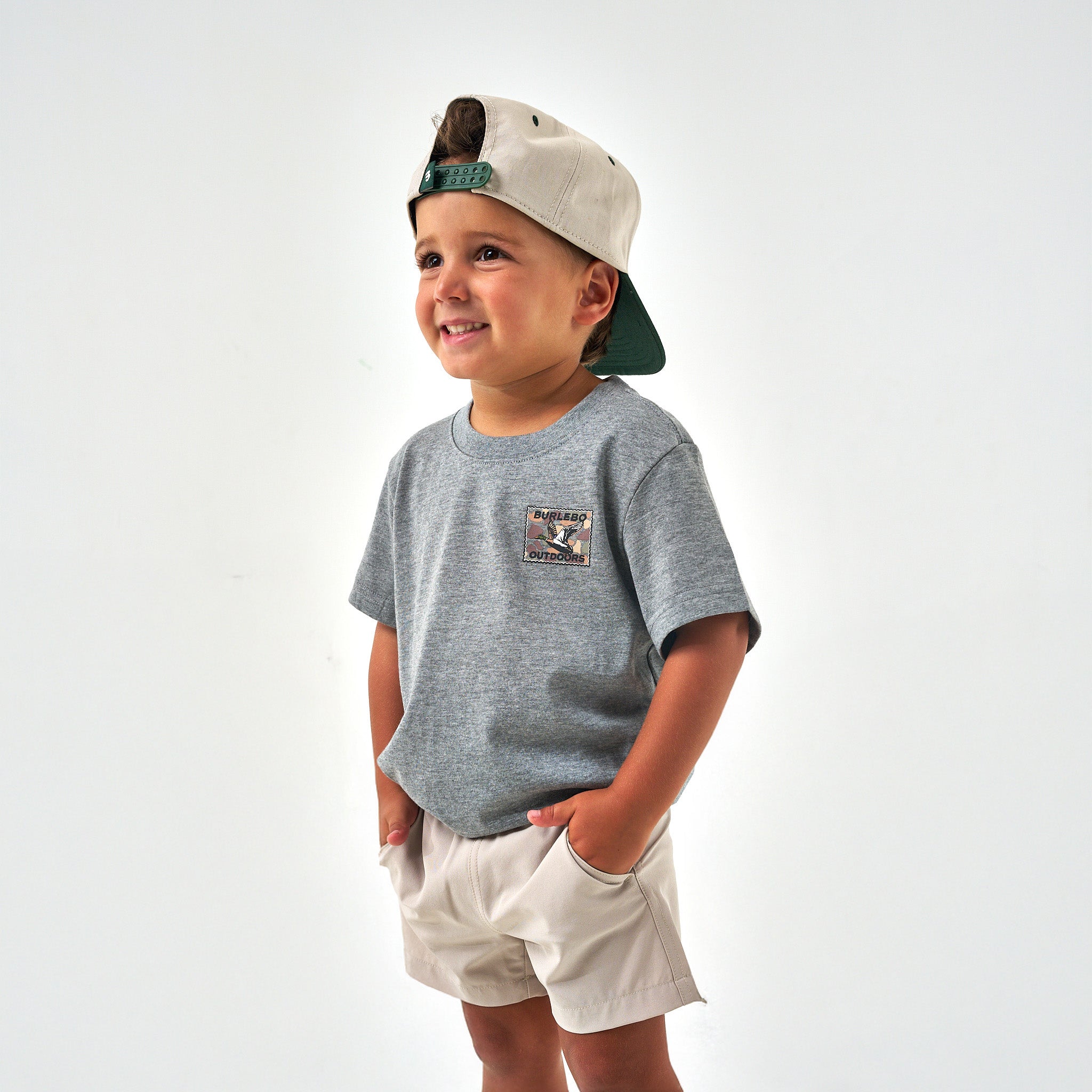 Youth Tee - Mallard Duck Stamp - Dark Heather Grey - Image 2